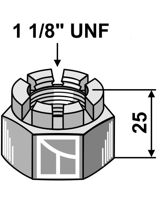 Écrou à créneaux dégages 1 1/8''UNF