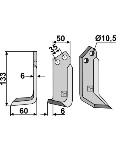 Couteau, modèle gauche