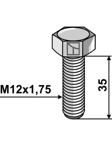 Boulon à tête hexagonal - M12