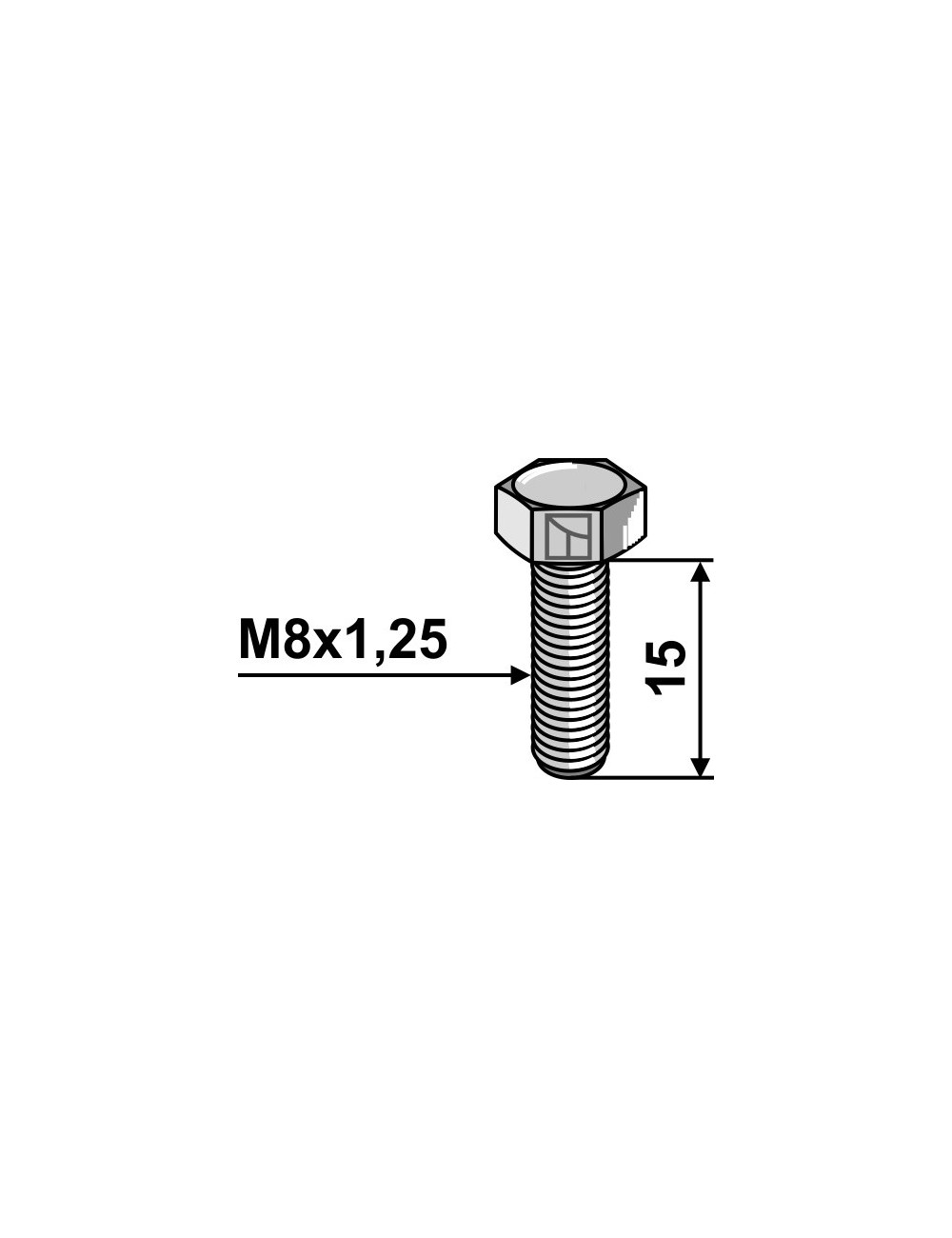 Boulon à tête hexagonal - M8