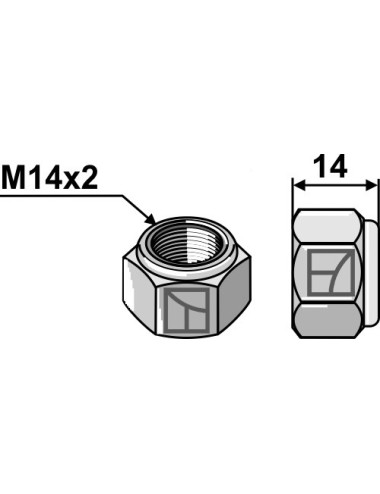 Écrou hexagonal à freinage interne - M14