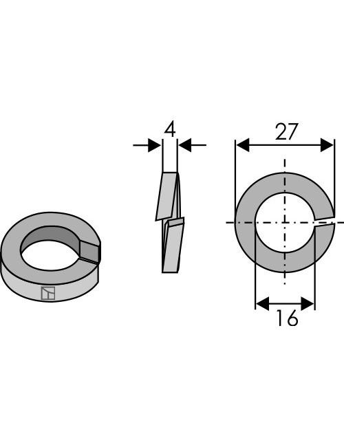 Rondelle ressort Ø27x4xØ16