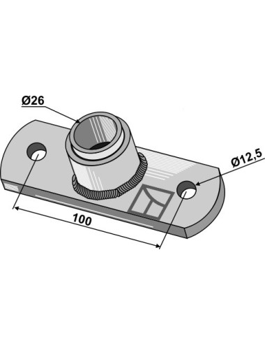 Palier de bride avec entretoise emboîté - Ø26