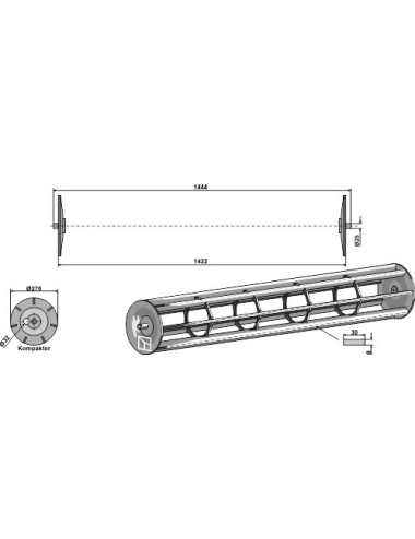 Rouleaux cage à barres lisses - 1444