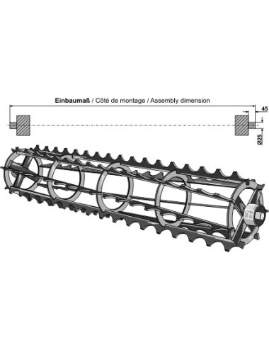 Rouleaux cage à barres crénelées - 1320mm