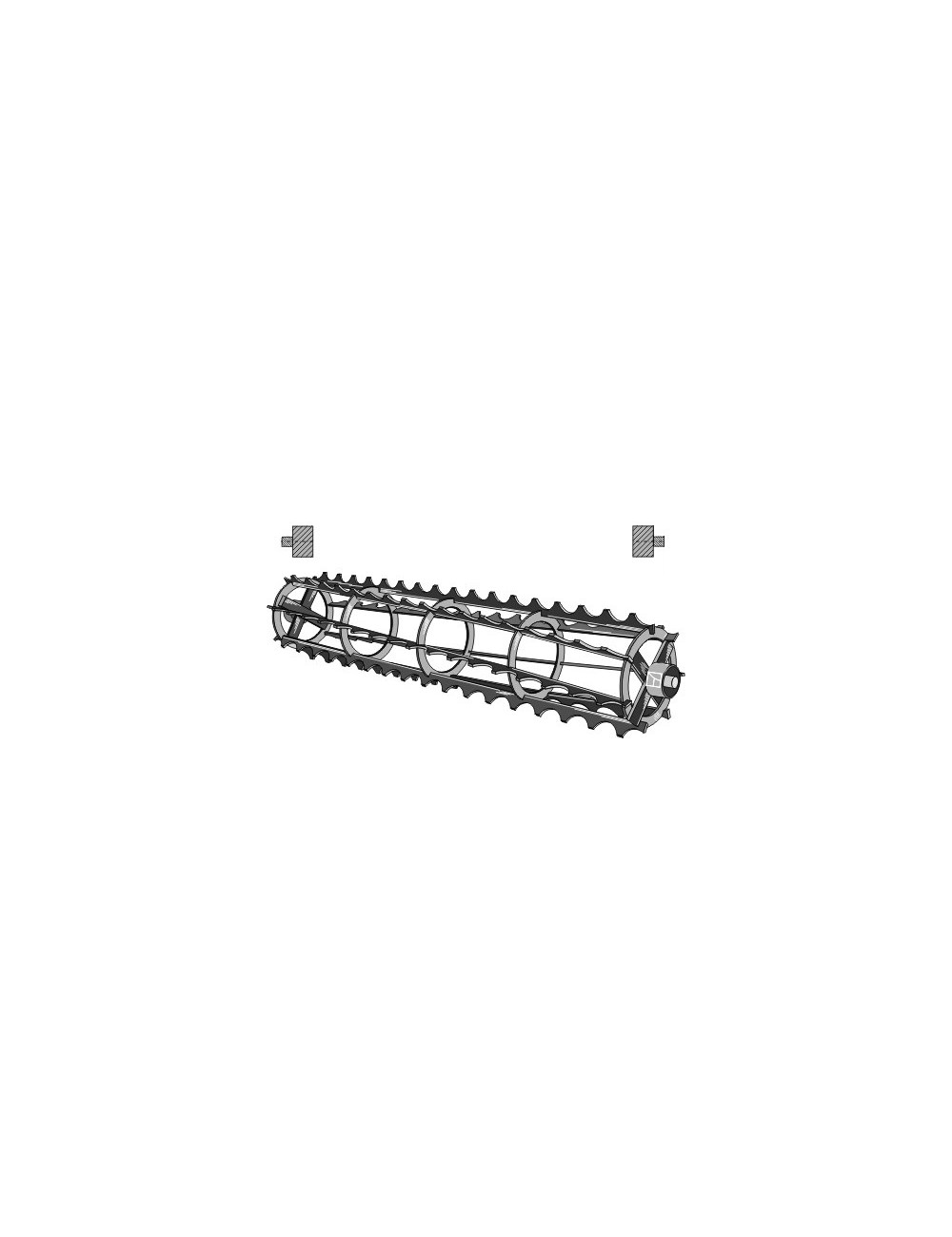 Rouleaux cage à barres crénelées avec arbre continu - 1300mm