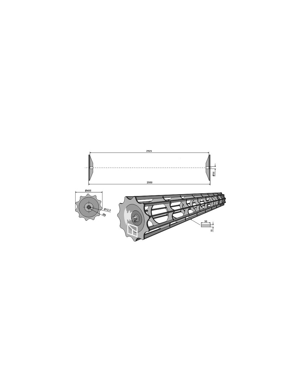 Rouleaux cage à barres lisses - 2950