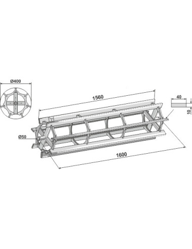 Rouleau cage à barres lisses - 1600