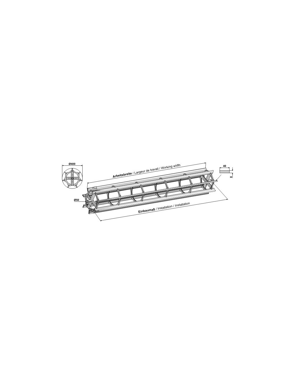 Rouleau cage à barres lisses - 3100