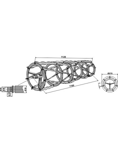 Rouleaux cage à barre lisses - 1160
