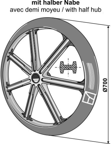 Roue packer - Ø700mm