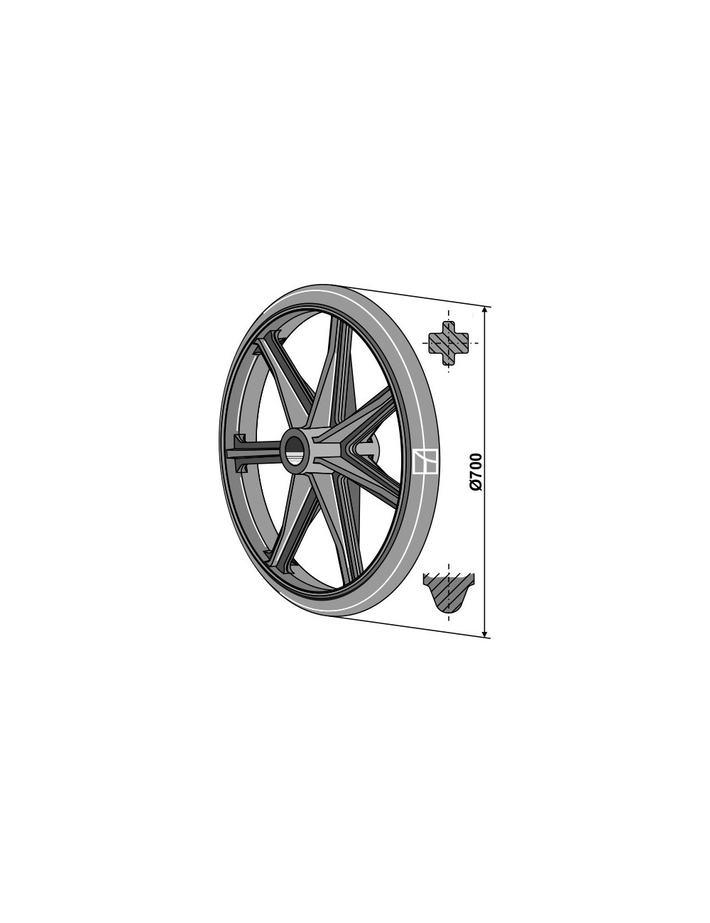 Roue packer - Ø700mm