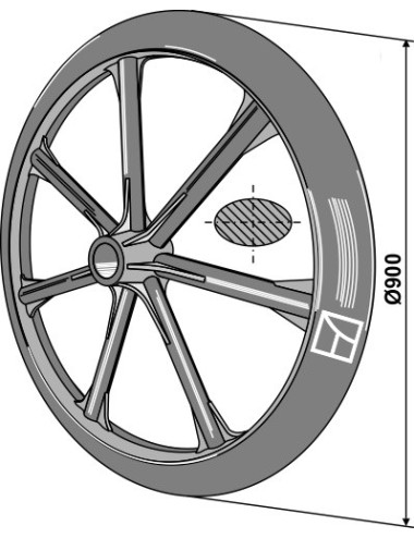 Roue packer - Ø900mm avec demi moyeu