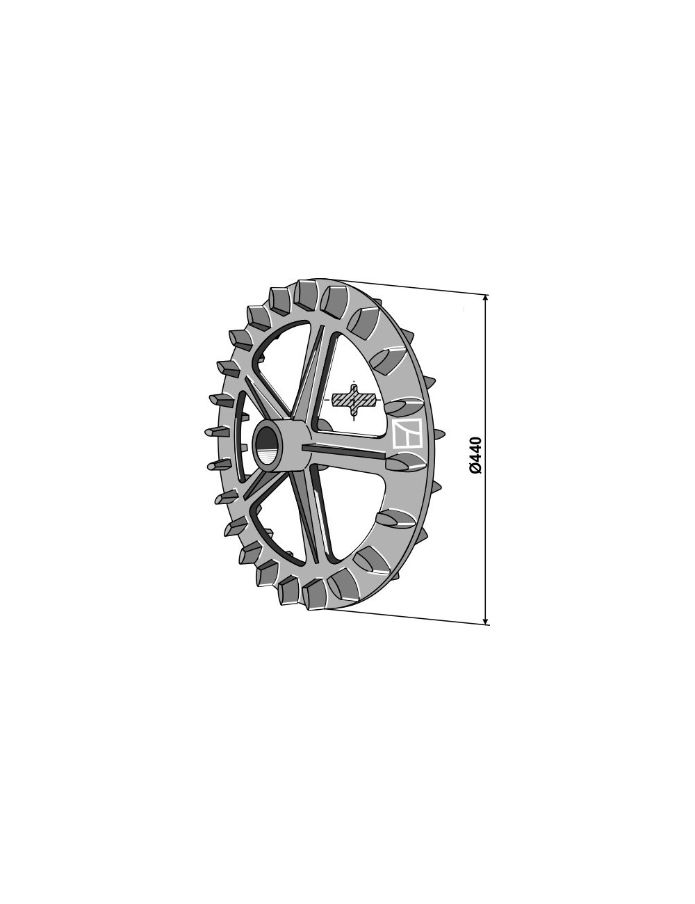 Roue crosskill - Ø440mm