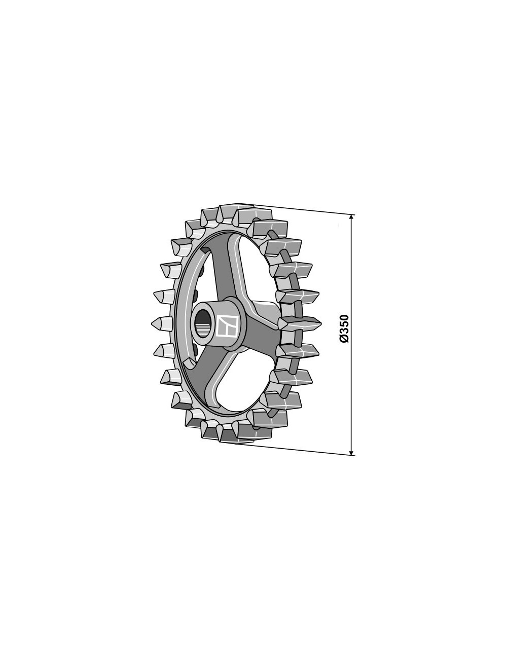 Roue crosskill - Ø350mm