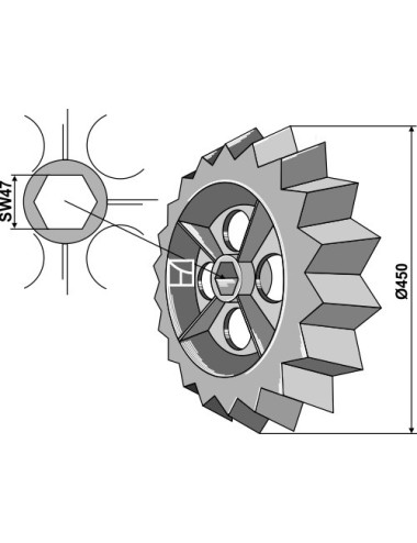 Roue dentée - Ø450mm