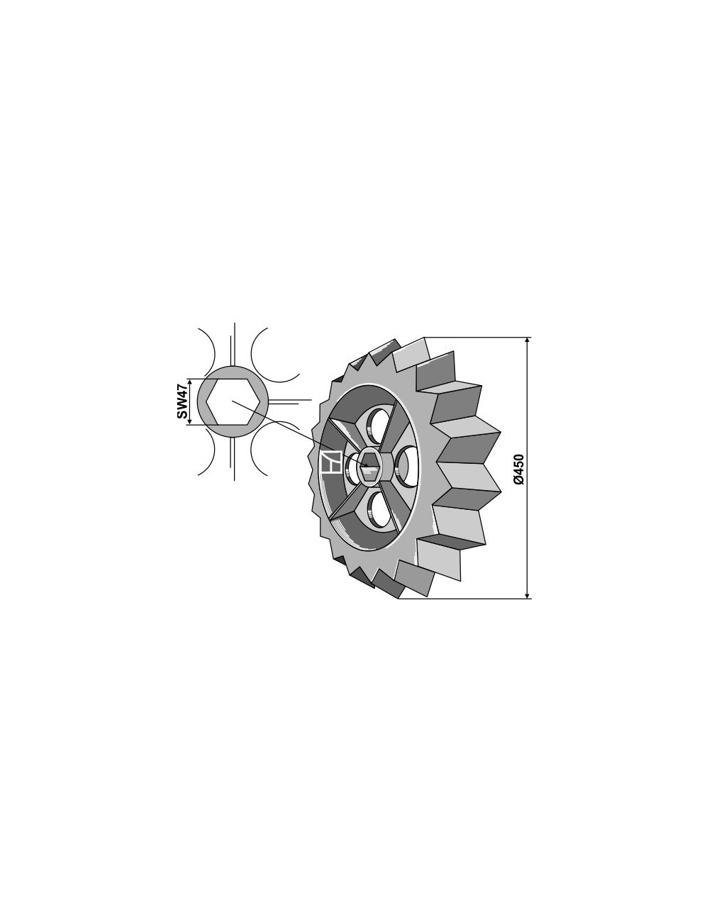 Roue dentée - Ø450mm