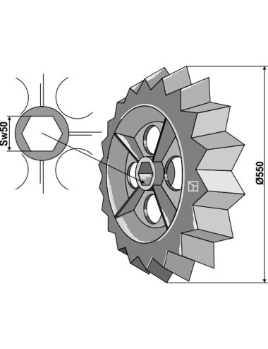 Roue dentée - Ø550mm