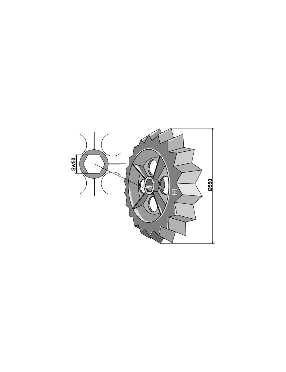 Roue dentée - Ø550mm