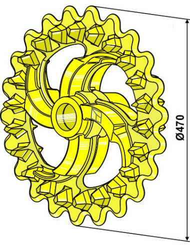 Roue crosskill - Ø470mm