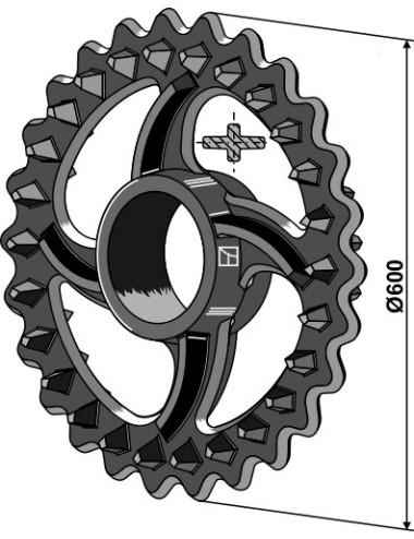 Roue crosskill - Ø600mm