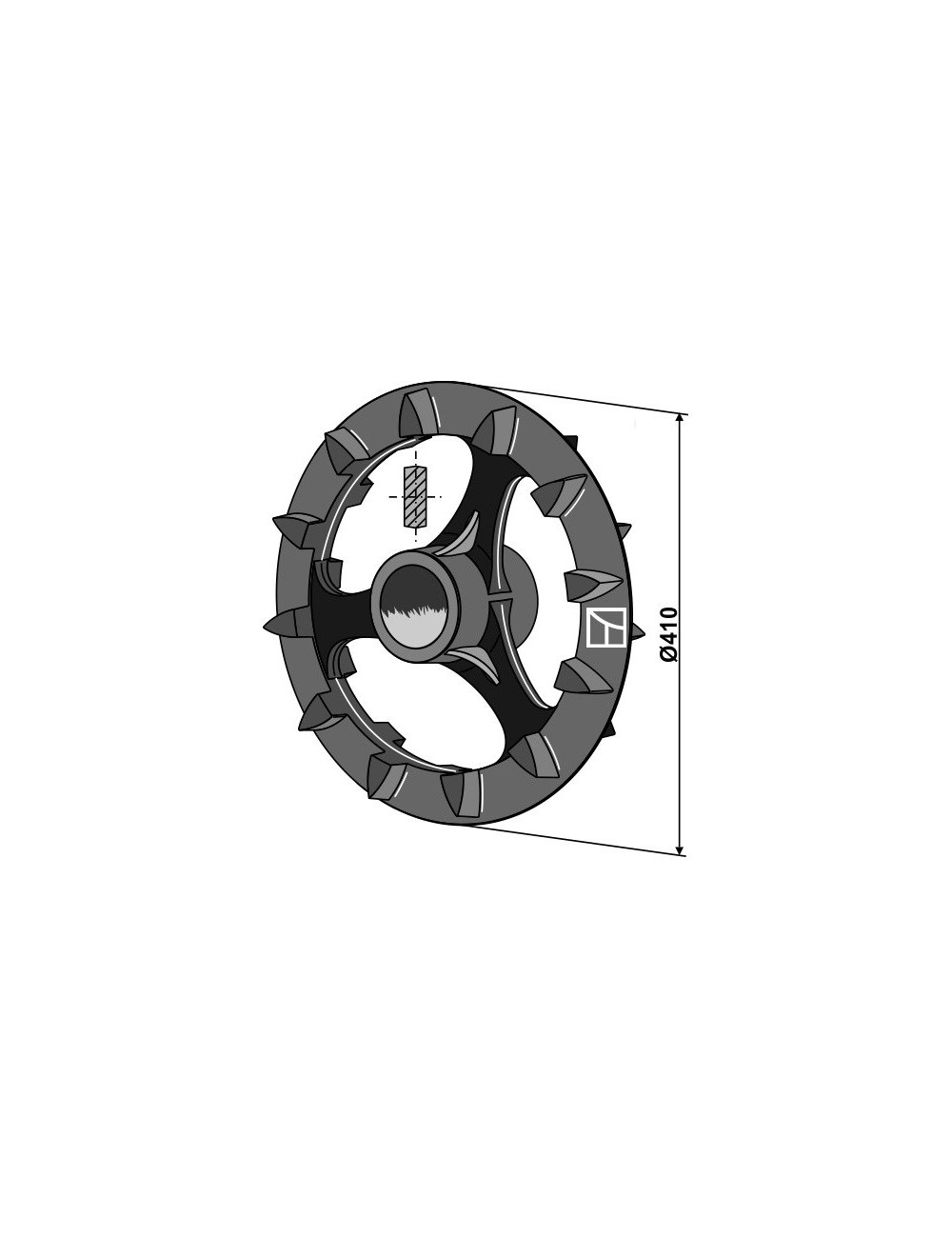 Roue crosskill - Ø410mm