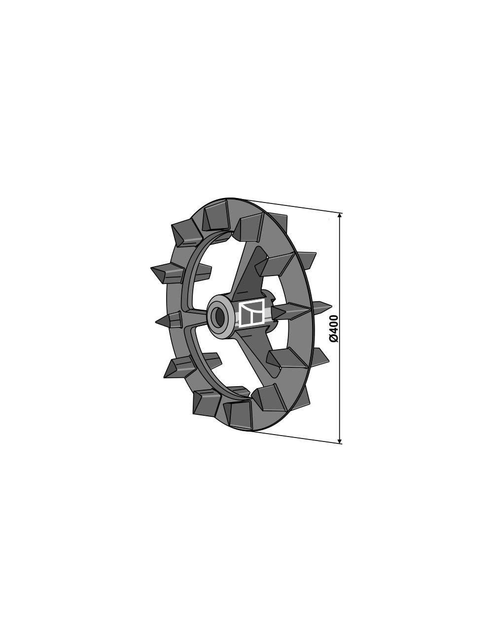 Roue crosskill - Ø400mm - gauche