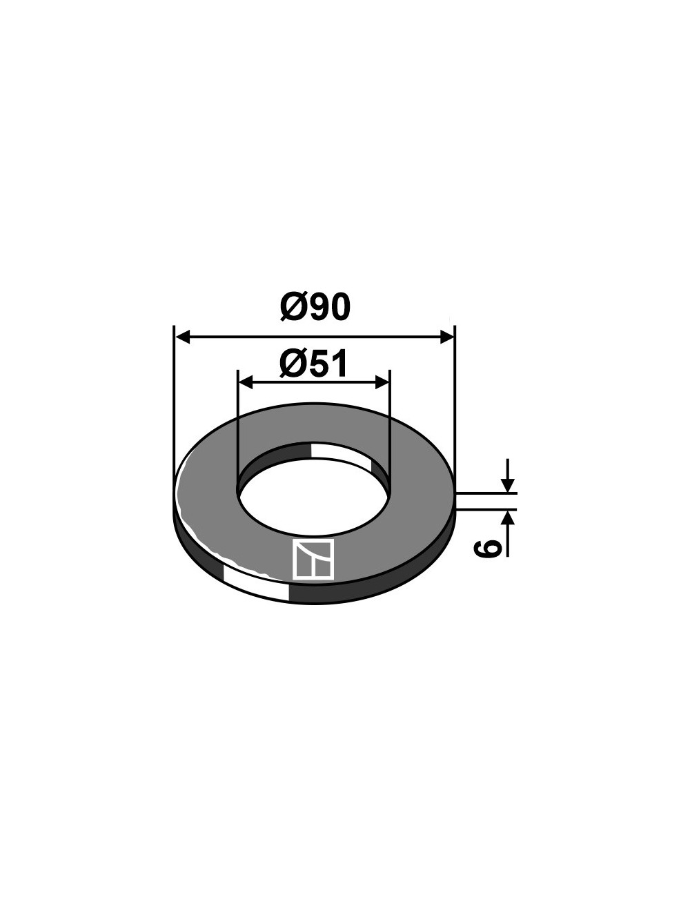 Rondelle de réglage Ø90x6xØ51