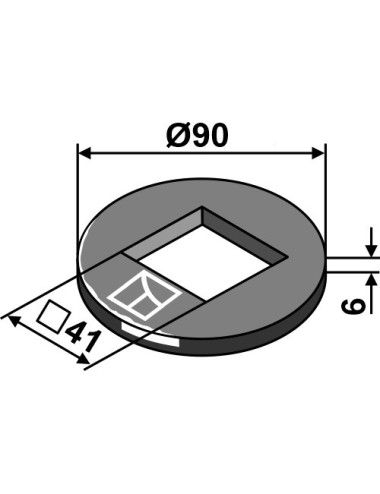 Rondelle de réglage Ø90x6x41