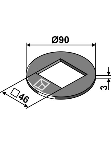 Rondelle de réglage Ø90x3x46
