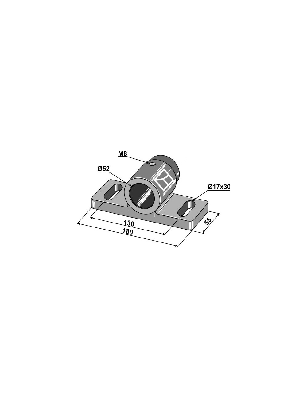 Palier glisseur pour assemblage sur arbre rond Ø50mm