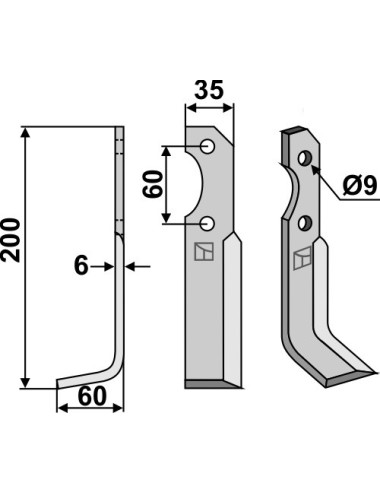 Couteau, modèle gauche