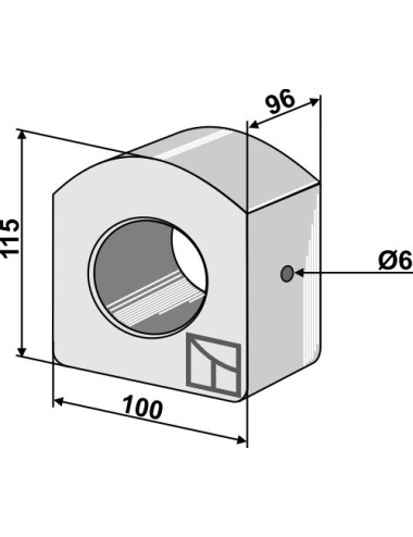 Insert de palier en bois - Ø60