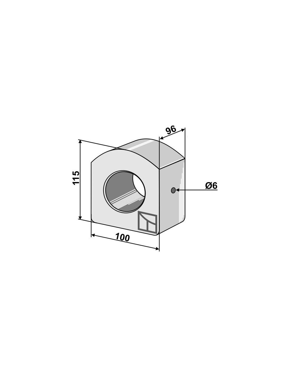 Insert de palier en bois - Ø60