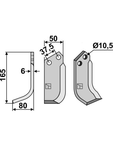 Couteau, modèle gauche