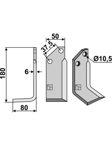 Couteau, modèle gauche