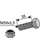 Boulon avec écrou à freinage interne - M10x1,5 x35- 8.8