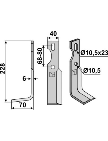 Universel Couteau, modèle gauche