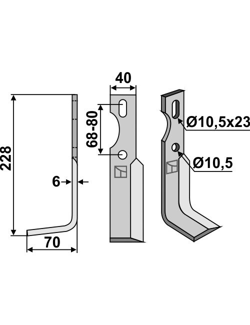 Universel Couteau, modèle gauche