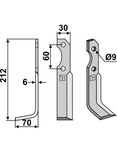 Couteau, modèle gauche