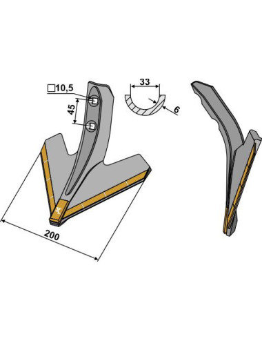 Soc triangulaire 200mm - Carbure