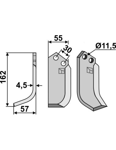 Couteau, modèle gauche