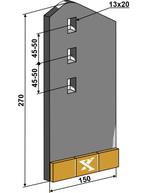 Pièce d'usure droite