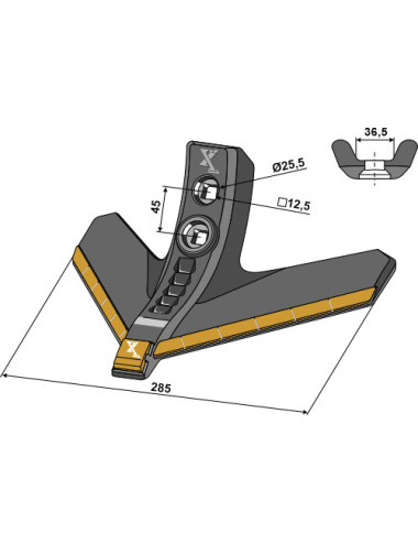 Soc triangulaire 285mm - Carbure