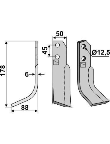 Couteau, modèle gauche