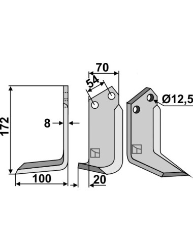 Couteau, modèle gauche