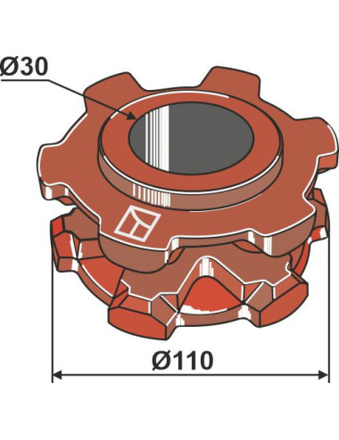 Pignon à chaîne Ø110