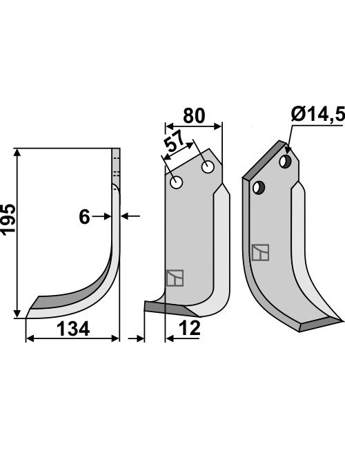 Couteau, modèle gauche