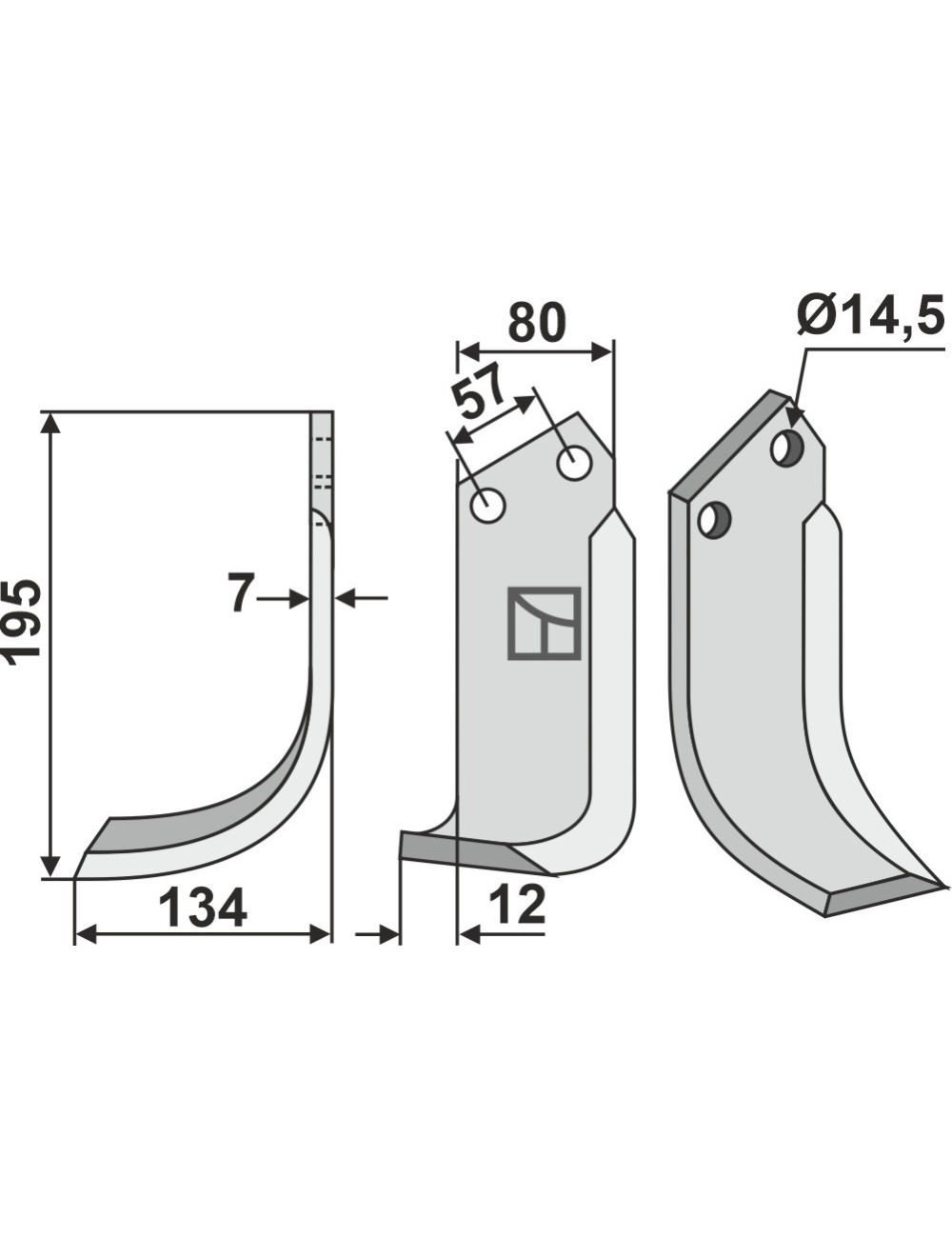 Couteau, modèle gauche