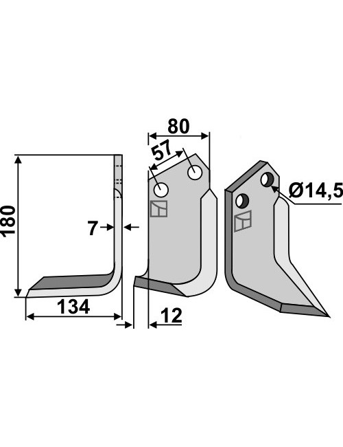 Couteau, modèle gauche